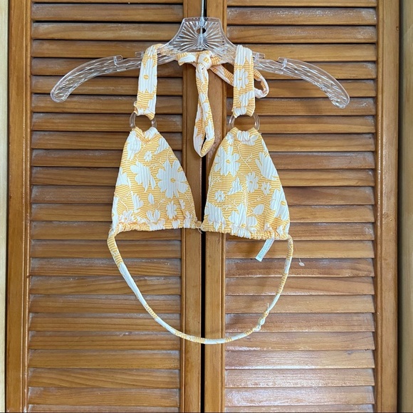 NEW Urban Outfitters Orange Floral Halter Bikini - Picture 2 of 7